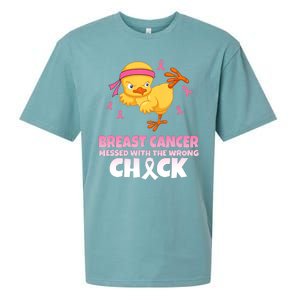 Breast Cancer Messed With The Wrong Chick Sueded Cloud Jersey T-Shirt