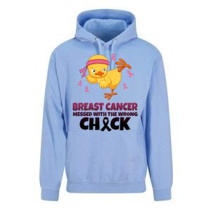 Breast Cancer Messed With The Wrong Chick Unisex Surf Hoodie