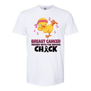 Breast Cancer Messed With The Wrong Chick Softstyle CVC T-Shirt