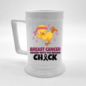 Breast Cancer Messed With The Wrong Chick Beer Stein