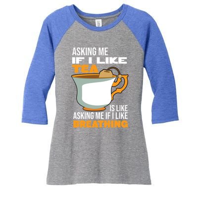 Breathing Cup Mug Of Tea Gift Women's Tri-Blend 3/4-Sleeve Raglan Shirt