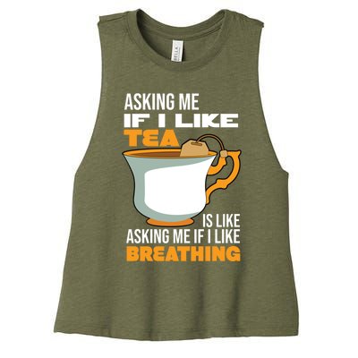 Breathing Cup Mug Of Tea Gift Women's Racerback Cropped Tank