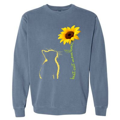 Best Cat Mom Ever Sunflower Mothers Day Funny Gift For Cat Lover Gift Garment-Dyed Sweatshirt