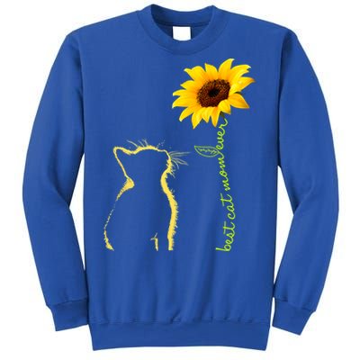 Best Cat Mom Ever Sunflower Mothers Day Funny Gift For Cat Lover Gift Sweatshirt