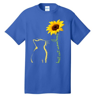 Best Cat Mom Ever Sunflower Mothers Day Funny Gift For Cat Lover Gift Tall T-Shirt