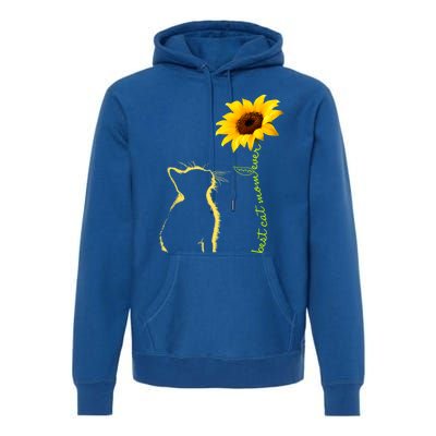 Best Cat Mom Ever Sunflower Mothers Day Funny Gift For Cat Lover Gift Premium Hoodie