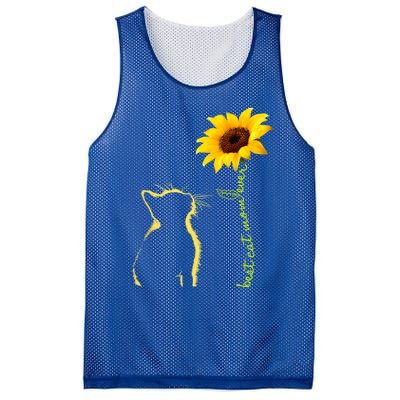 Best Cat Mom Ever Sunflower Mothers Day Funny Gift For Cat Lover Gift Mesh Reversible Basketball Jersey Tank