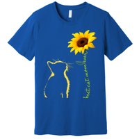 Best Cat Mom Ever Sunflower Mothers Day Funny Gift For Cat Lover Gift Premium T-Shirt