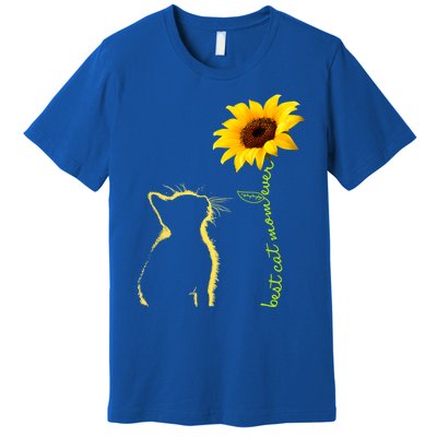 Best Cat Mom Ever Sunflower Mothers Day Funny Gift For Cat Lover Gift Premium T-Shirt