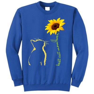 Best Cat Mom Ever Sunflower Mothers Day Funny Gift For Cat Lover Gift Tall Sweatshirt