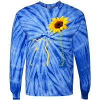 Best Cat Mom Ever Sunflower Mothers Day Funny Gift For Cat Lover Gift Tie-Dye Long Sleeve Shirt