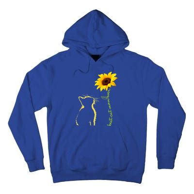 Best Cat Mom Ever Sunflower Mothers Day Funny Gift For Cat Lover Gift Tall Hoodie