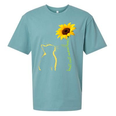 Best Cat Mom Ever Sunflower Mothers Day Funny Gift For Cat Lover Gift Sueded Cloud Jersey T-Shirt