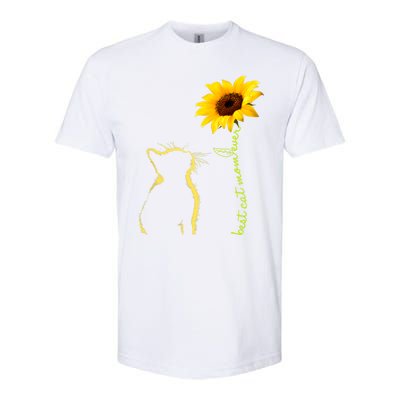 Best Cat Mom Ever Sunflower Mothers Day Funny Gift For Cat Lover Gift Softstyle® CVC T-Shirt