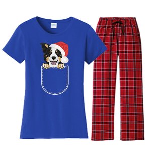 Border Collie Merry Christmas Women's Flannel Pajama Set