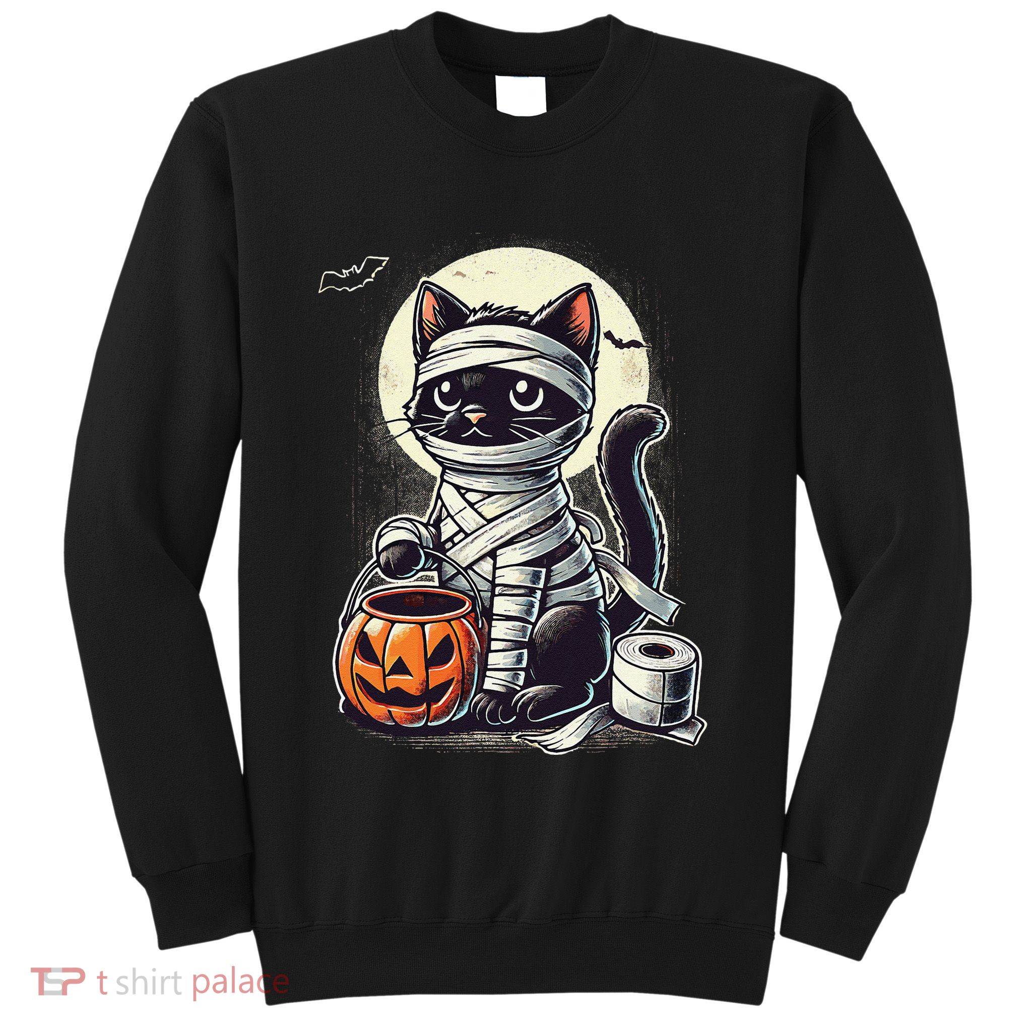 Black Cat Mummy Halloween Funny Black Cat Gift Sweatshirt