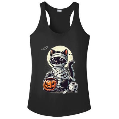 Black Cat Mummy Halloween Funny Black Cat Gift Ladies PosiCharge Competitor Racerback Tank