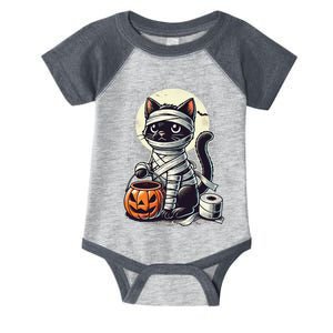 Black Cat Mummy Halloween Funny Black Cat Gift Infant Baby Jersey Bodysuit