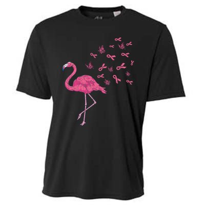 Breast Cancer Month Flamingo Pink Ribbon Breast Cancer Awareness Cooling Performance Crew T-Shirt