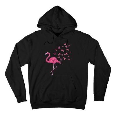 Breast Cancer Month Flamingo Pink Ribbon Breast Cancer Awareness Hoodie