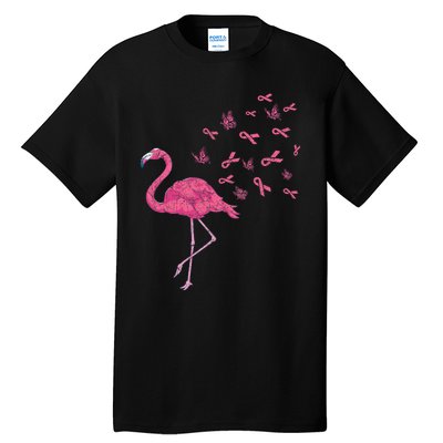 Breast Cancer Month Flamingo Pink Ribbon Breast Cancer Awareness Tall T-Shirt