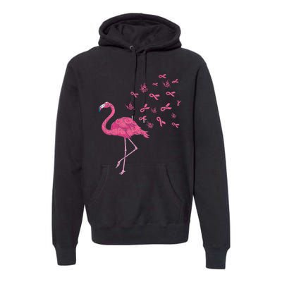 Breast Cancer Month Flamingo Pink Ribbon Breast Cancer Awareness Premium Hoodie