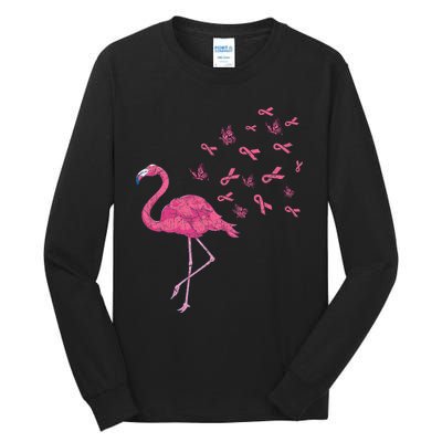 Breast Cancer Month Flamingo Pink Ribbon Breast Cancer Awareness Tall Long Sleeve T-Shirt