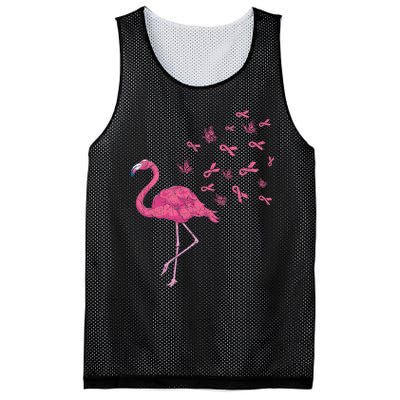 Breast Cancer Month Flamingo Pink Ribbon Breast Cancer Awareness Mesh Reversible Basketball Jersey Tank