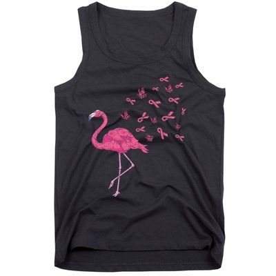 Breast Cancer Month Flamingo Pink Ribbon Breast Cancer Awareness Tank Top