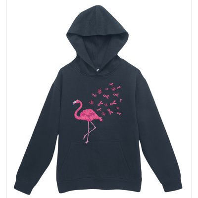 Breast Cancer Month Flamingo Pink Ribbon Breast Cancer Awareness Urban Pullover Hoodie