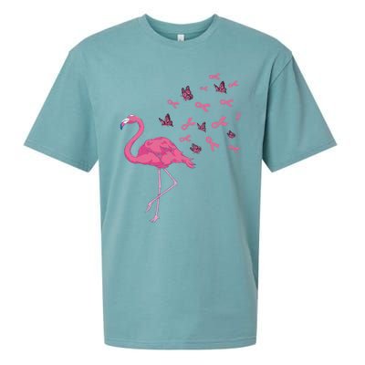 Breast Cancer Month Flamingo Pink Ribbon Breast Cancer Awareness Sueded Cloud Jersey T-Shirt