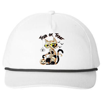 Black Cat Mummy Halloween Costume Trick Or Treat Snapback Five-Panel Rope Hat