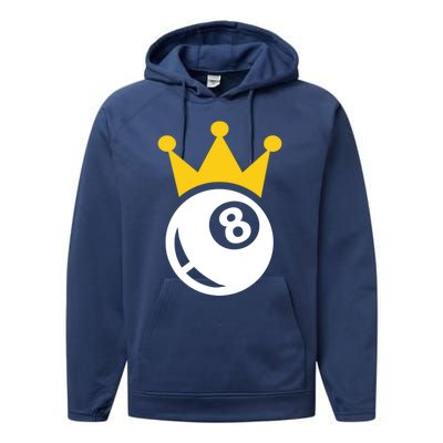 Billiards Crown Meaningful Gift Performance Fleece Hoodie