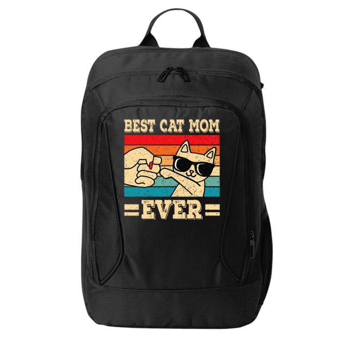 Best Cat Mom Ever Funny Cat Retro Vintage Cat Lover City Backpack