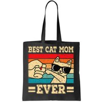 Best Cat Mom Ever Funny Cat Retro Vintage Cat Lover Tote Bag