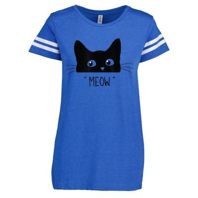 Black Cat Meow Cat Meow Kitty Funny Cats Kitty Enza Ladies Jersey Football T-Shirt