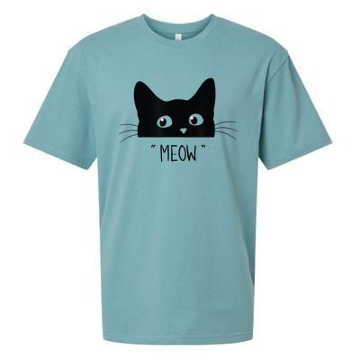 Black Cat Meow Cat Meow Kitty Funny Cats Kitty Sueded Cloud Jersey T-Shirt