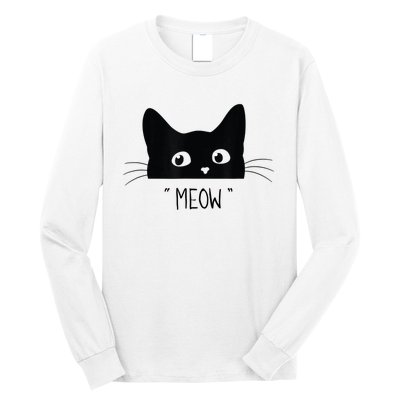 Black Cat Meow Cat Meow Kitty Funny Cats Kitty Long Sleeve Shirt