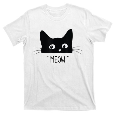 Black Cat Meow Cat Meow Kitty Funny Cats Kitty T-Shirt