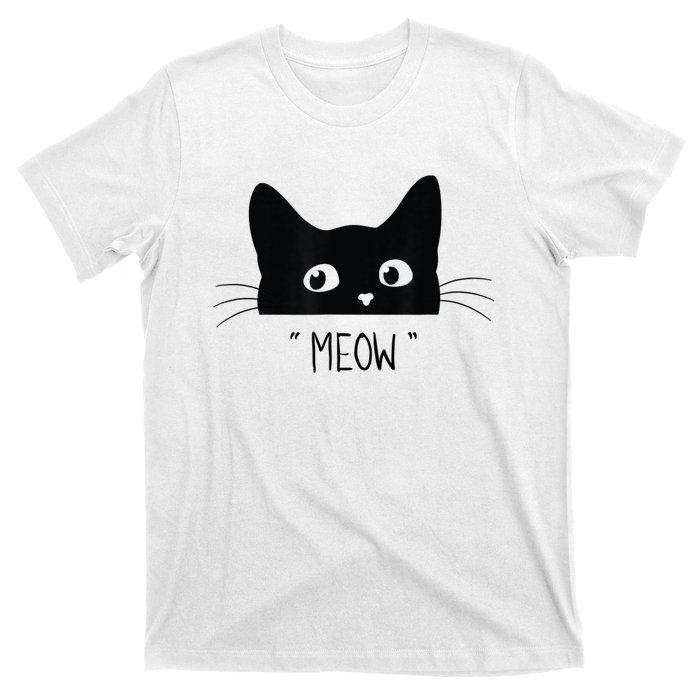 Black Cat Meow Cat Meow Kitty Funny Cats Kitty T-Shirt