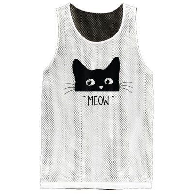 Black Cat Meow Cat Meow Kitty Funny Cats Kitty Mesh Reversible Basketball Jersey Tank