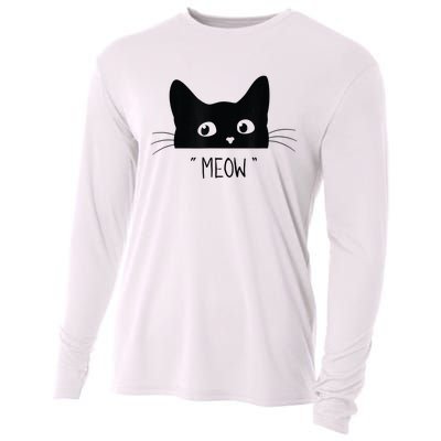 Black Cat Meow Cat Meow Kitty Funny Cats Kitty Cooling Performance Long Sleeve Crew