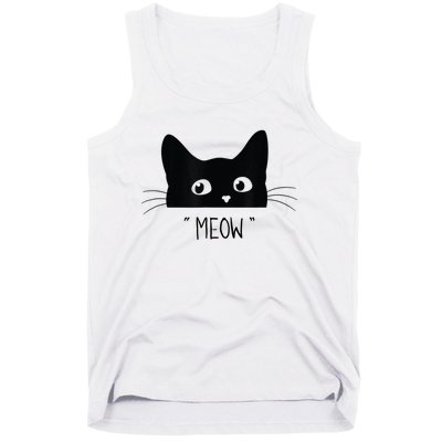 Black Cat Meow Cat Meow Kitty Funny Cats Kitty Tank Top