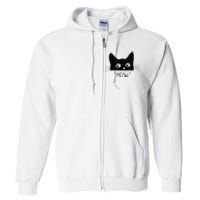 Black Cat Meow Cat Meow Kitty Funny Cats Kitty Full Zip Hoodie