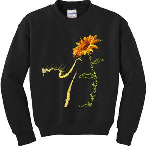 Best Cat Mom Ever Sunflower Mother's Day Gifts for Cat Lover Kids Sweatshirt