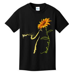 Best Cat Mom Ever Sunflower Mother's Day Gifts for Cat Lover Kids T-Shirt