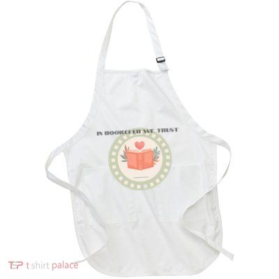 Book Club Motto Reading Gift For Teacher Librarian Full-Length Apron With Pockets