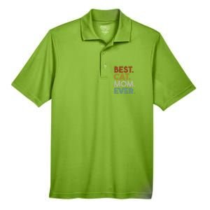 Best Cat Mom Ever Retro Crazy Cat Lady Gift Men's Origin Performance Pique Polo