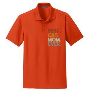 Best Cat Mom Ever Retro Crazy Cat Lady Gift Dry Zone Grid Polo