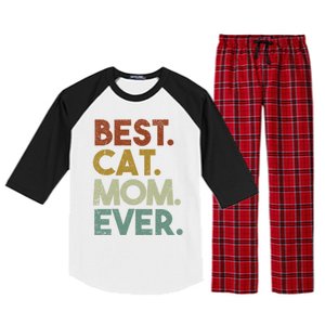 Best Cat Mom Ever Retro Crazy Cat Lady Gift Raglan Sleeve Pajama Set